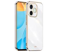 EASSGU Electroplated Frame Mobile Phone Case for Honor 600 Lite 5G (6.6 Inches), Soft TPU Silicone Protective Case - White