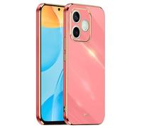 EASSGU Electroplated Frame Mobile Phone Case for Honor 600 Lite 5G (6.6 Inches), Soft TPU Silicone Protective Case - Red