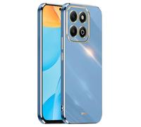 EASSGU Electroplated Frame Mobile Phone Case for Honor X6c (6.61 Inches), Soft TPU Silicone Protective Case - Navy Blue