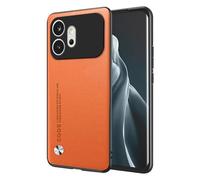 EASSGU Phone Case for HONOR 600 5G (6.57" Inches), Leather Back Business Style Phone Case - Orange