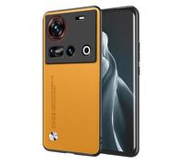 EASSGU Phone Case for Nubia Z70S Ultra/Nubia Z70 Ultra (6.85" Inches), Leather Back Business Style Phone Case - Yellow