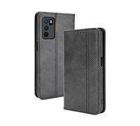 EASSGU Phone Case for OPPO A16 / OPPO A16s / OPPO A54s (6.52" Inches) Flip Folio PU Leather Magnetic Switch Phone Cover, [3 Card Slots] [1 Wallet] Stand Phone Case - Black