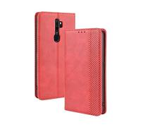 EASSGU Phone Case for OPPO A9 2020 / OPPO A5 2020 (6.5" Inches) Flip Folio PU Leather Magnetic Switch Phone Cover, [3 Card Slots] [1 Wallet] Stand Phone Case - Red