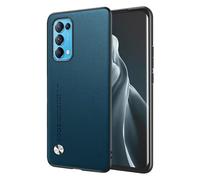 EASSGU Phone Case for OPPO Find X3 Lite/OPPO Reno5 5G (6.43" Inches), Leather Back Business Style Phone Case - Sapphire