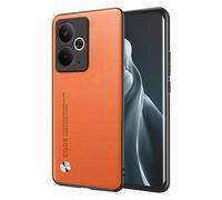 EASSGU Phone Case for Realme 14 5G / Realme 14T 5G (6.67" Inches), Leather Back Business Style Phone Case - Orange