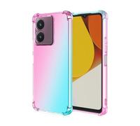 EASSGU TPU Silicone Phone Case for HMD Arc/HMD Key/HMD Aura2 (6.52" Inches), Clear Gradient Color Protective Cover, Anti Drop, and Anti Scratch Phone Case - Pink Green