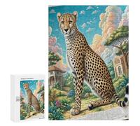 East African Cheetah 1000 Piece Jigsaw Puzzles Adults Kids Cute Pet Animals Jigsaws Living Room Focal Point Whimsical Challenging Puzzle Stress Relief 300 PCS