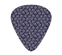 East Asia Culture Guitar Picks 12 Pack Universal ABS Guitar Picks,Hand Fan Pattern East Asia Culture Inspirations al Motif Kimono Design,for Acoustic and Electric Guitar,Dark Blue Cream