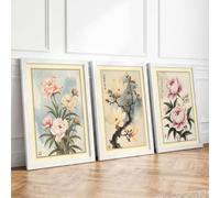 East Asian Botanical Studies Botanical Set of 3 Framed Wall Art Prints A1