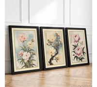 East Asian Botanical Studies Botanical Set of 3 Framed Wall Art Prints A2