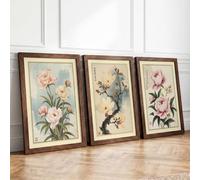 East Asian Botanical Studies Botanical Set of 3 Framed Wall Art Prints A2
