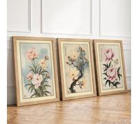 East Asian Botanical Studies Botanical Set of 3 Framed Wall Art Prints A3