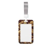 East-Asian-Dragon Abs Vertical Id Badge Holder, Name Badge with Clear Scanning Film