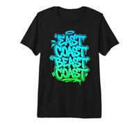 East Coast Beast Coast - Graffiti Street Typography Premium T-Shirt