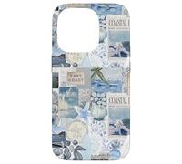 East Coast Coastal Ocean Seashell Starfish Collage Aesthetic Case for iPhone 14 Pro