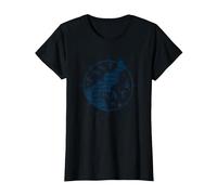 East Coast Nautical Compass Design for Beach Lovers T-Shirt, Women, Black, XXL