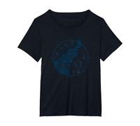 East Coast Nautical Compass Design for Beach Lovers T-Shirt, Women's Plus, Black, 5X