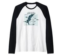 East Coast Shark Sightings Cool Map Raglan Baseball Tee