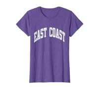 East Coast Varsity Style White Text T-Shirt