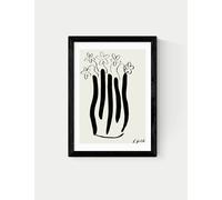 East End Prints Abstract Vase Framed Art - A3 - Black, White,Natural,Black