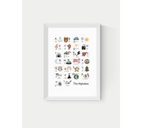 East End Prints Alphabet In White Framed Art White
