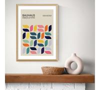 East End Prints Bauhaus Petals Oak Frame Art Print - A3