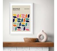 East End Prints Bauhaus Petals White Frame Art Print - A2