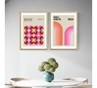 East End Prints Bauhaus Twin Set Oak Frame Art Print - A2