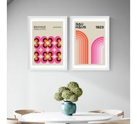 East End Prints Bauhaus Twin Set White Frame Art Print - A3