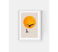 East End Prints Birds In The Sky Framed Art White