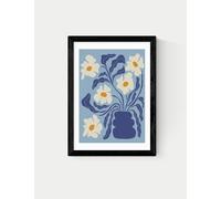 East End Prints Blue Moon Flower Pot Framed Art Print Black