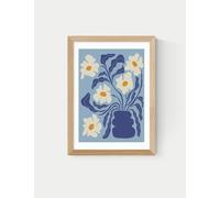 East End Prints Blue Moon Flower Pot Framed Art Print Natural