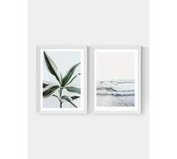 East End Prints Botanical Beach Twin Set Framed Art White