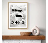 East End Prints Coffee in Bed Oak Frame Art Print - A2