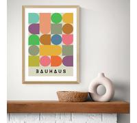 East End Prints Colourful Bauhaus Oak Frame Art Print - A2