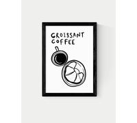 East End Prints Croissant Coffee Framed Art Black