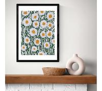 East End Prints Daisy Pattern Black Frame Art Print - A3