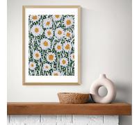 East End Prints Daisy Pattern Oak Frame Art Print - A2