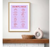 East End Prints Dumplings Menu Oak Frame Art Print - A3