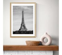 East End Prints Eiffel Tower Oak Frame Art Print - A3