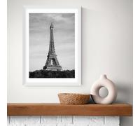East End Prints Eiffel Tower White Frame Art Print - A2