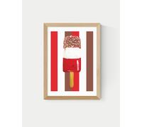 East End Prints Fab Stripes Framed Art - A3 - Natural, Black,Natural,White
