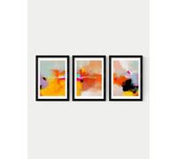 East End Prints Fire Triptych Trio Set Framed Art - A3 - Black, Natural,Black,White