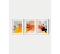 East End Prints Fire Triptych Trio Set Framed Art White