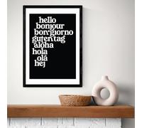 East End Prints Hello World Black Frame Art Print - A2
