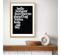 East End Prints Hello World Oak Frame Art Print - A3