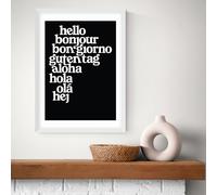 East End Prints Hello World White Frame Art Print - A3