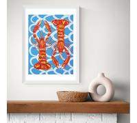 East End Prints Langoustines White Frame Art Print - A3