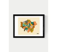 East End Prints London Boroughs Framed Art Print Black