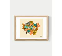 East End Prints London Boroughs Framed Art Print Natural